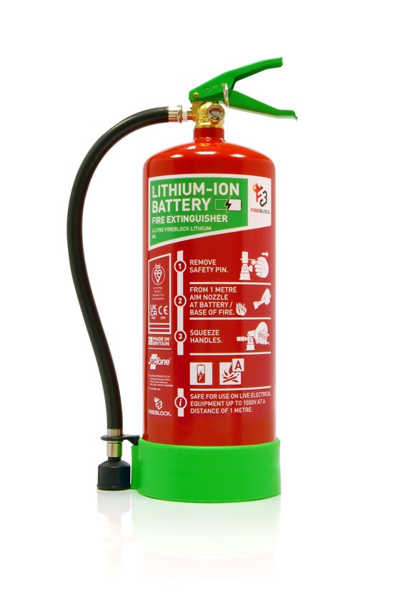 6 Litre Lithium-ion Battery Fire Extinguisher using FIREBLOCK Lithium Gel