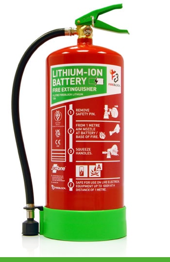 9 Litre Lithium-ion Battery Fire Extinguisher using FIREBLOCK Lithium Gel